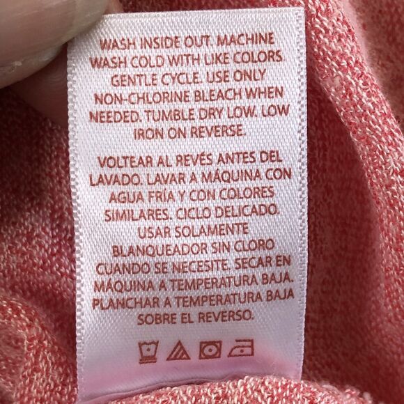 Faded Glory Heather Pink Crotchet / Lace Hem & Back Top XL - Picture 7 of 11